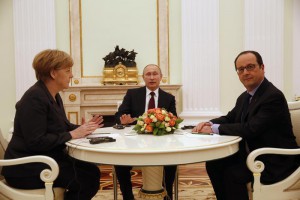 Vladimir Putin, Francois Hollande, Angela Merkel