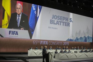 FIFA president Joseph S. Blatter speaks during the 65th FIFA Congress 