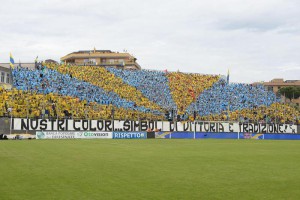 Frosinone's supporters prior the Italian Serie B soccer match Frosinone Calcio vs FC Crotone