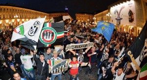 Juventus' supporters celebrate the "Scudetto"