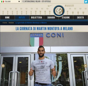 Dal sito ufficiale dell'Inter: per Montoya, a Milano, visite
