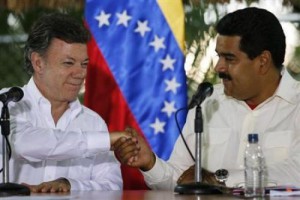 Los presidentes Santos (Colombia) y Maduro (Venezuela)