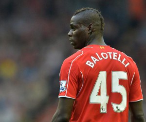 Liverpool's Mario Balotelli during the English Premier League soccer match between Liverpool and Aston Villa at Anfield in Liverpool, Britain, 13 September 2014. ANSA/PETER POWELL