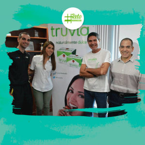 El nutricionista Juan Pablo Vásquez, Valeria Bermudez, Manuel Sainz y el entrenador Joaquín Ferr