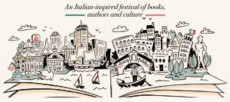 Il poster della manifestazione, Idea Boston, con disegnati i profili di città italiane