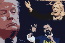 Nella foto: Donald Trump, Marine Le Pen e Matteo Salvini, considerati i principali leader populisti mondiali. Populismo