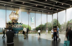 Immagine dell'interno del nuovo museo dal rendering del progetto del Museoa nella Statua della Libertà