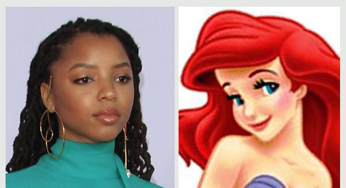 A destra Ariel, la Sirenetta originale di Wlat Disney; a sinistra quella scelta da Halle Bailey.