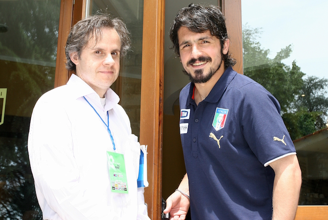 Gattuso con il nostro collaboratore Emilio Buttaro ai tempi della Nazionale