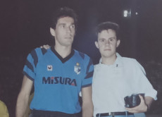Beppe Baresi uno dei simboli di quella squadra insieme ad Emilio Buttaro in una foto di metà anni 80