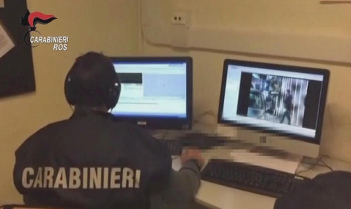 Un fermo immagine tratto da un video dei carabinieri dei ROS.