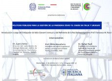 L'annuncio della conferenza fatto dall'ambasciata d'Italia a Montevideo e la Rete italiana dei ricercatori e professori.