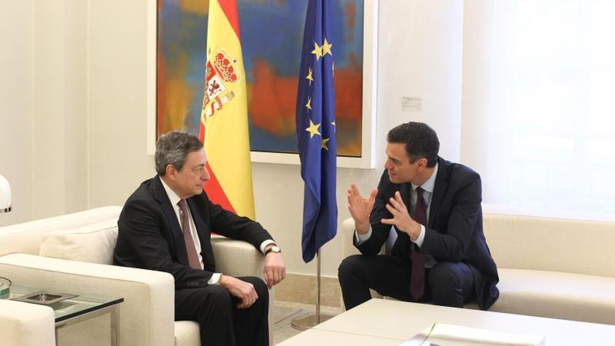 Mario Draghi e Pedro Sánchez