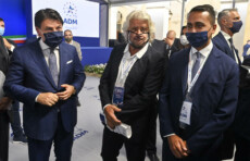 Da sinistra: Giuseppe Conte, Beppe Grillo e Luigi Di Maio.