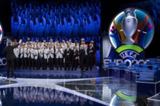 Un'immagine del programma della Rai "Notti Azzurri" dedicato ad Euro2020