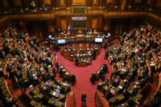 Il risultato del voto sulle pregiudiziali durante la discussione in Senato sul ddl Zan, Roma