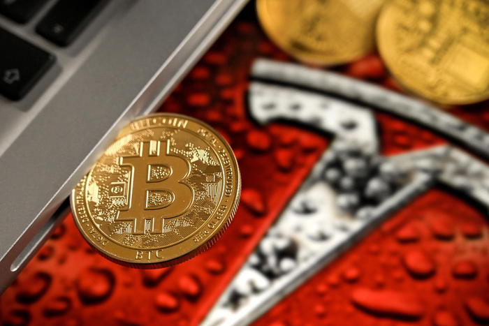 Una moneta di Bitcoin