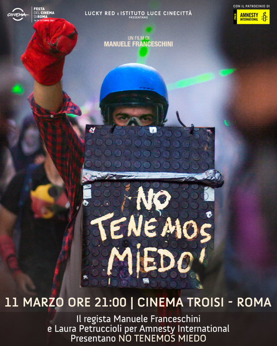 Il cartellone del docu-film "No tenemos miedo" di Manuele Franceschini. (ANSA)