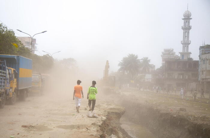 Dhaka, Bangladesh, una delle città con maggior inquinamento atmosferico del mondo.
