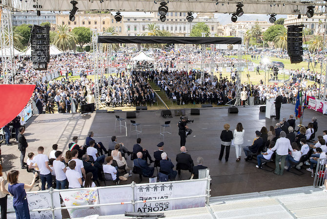 Palermo, 23/05/2022 (II mandato) Il Presidente Sergio Mattarella in occasione dell'iniziativa dal titolo "La memoria di tutti. Italia, Palermo 30 anni dopo"