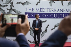 Il ministro della Cultura, Dario Franceschini, durante la cerimonia d'apertura.