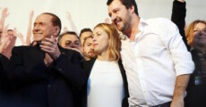 In una foto d'archivio Silvio Berlusconi, Giorgia Meloni e Matteo Salvini.